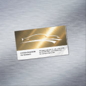 スポーツカーロゴ |メタリック金ゴールド マグネット名刺 (インサイチュ)