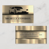 スポーツカーロゴ | 金属金ゴールド 名刺 (正面/裏面)