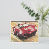 スポーツカーヴィンテージ付きポストカードプリント ポストカード (スタンド正面)