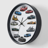 スポーツカー漫画スタイルの壁時計 壁時計 (傾斜)