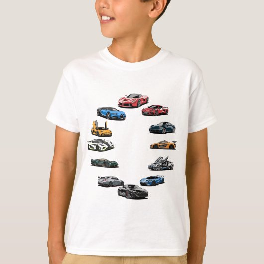 スポーツカー漫画スタイル Tシャツ (正面)