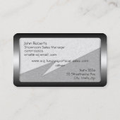 スポーツカー販売-金属フェイク、銀色のスポーツカー 名刺 (裏面)