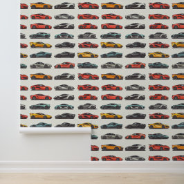 スポーツカー車のカラフル駐車場 壁紙