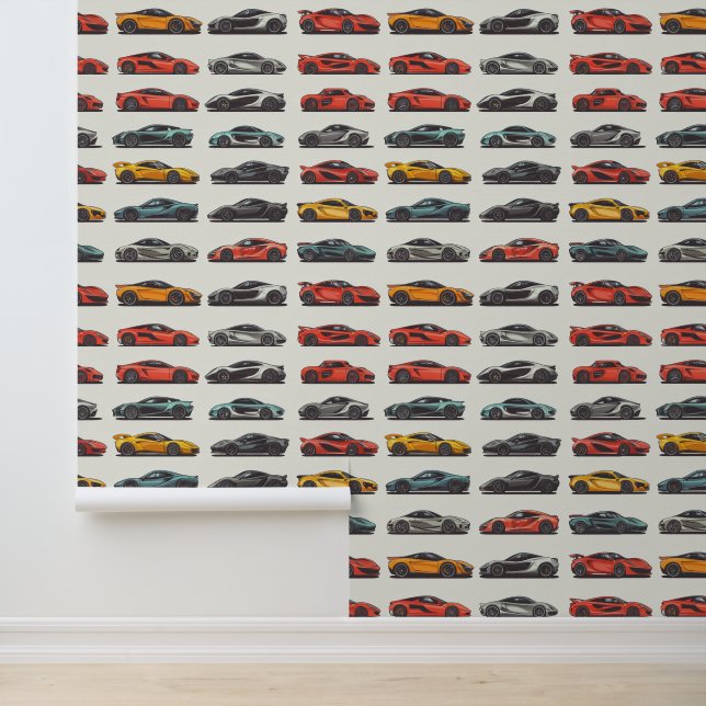 スポーツカー車のカラフル駐車場 壁紙 (アプリケーション)