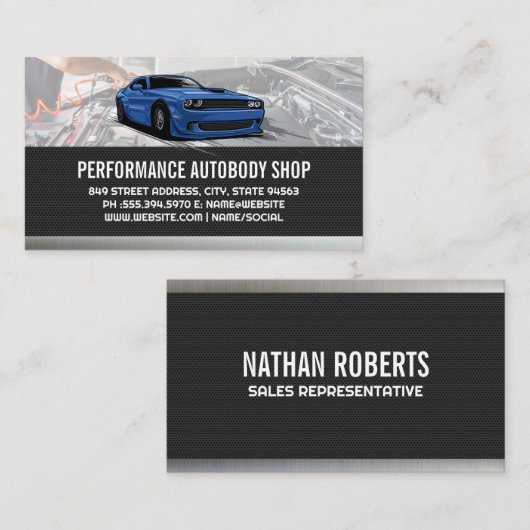スポーツカー車両 |整備士サービス 名刺 (正面/裏面)