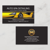 スポーツカー金ゴールドラインの自動詳細 名刺 (正面/裏面)