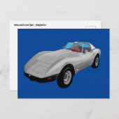 スポーツカー1970年代の1980年代のヴィンテージはがき ポストカード (正面/裏面)