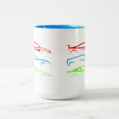 スポーツカー3台 ツートーンマグカップ (中央)