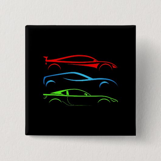 スポーツカー3台 缶バッジ (正面)