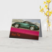 スポーツカー カード (黄色い花)