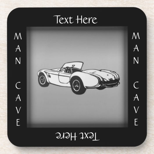 スポーツカー マンケーブ コースター カスタムテキスト (正面)