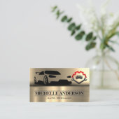 スポーツカー | レンチ | 金ゴールド金属 名刺 (スタンド正面)