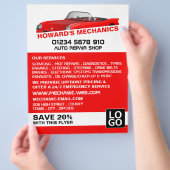 スポーツカー、自動車整備士&修理広告ズ チラシ (手)