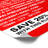 スポーツカー、自動車整備士&修理広告ズ ポスター (角)