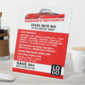 スポーツカー、自動車整備士&修理広告ズ 台座サイン (インサイチュ)