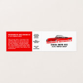 スポーツカー、自動車整備士&修理、詳細 名刺 (外部フラット)