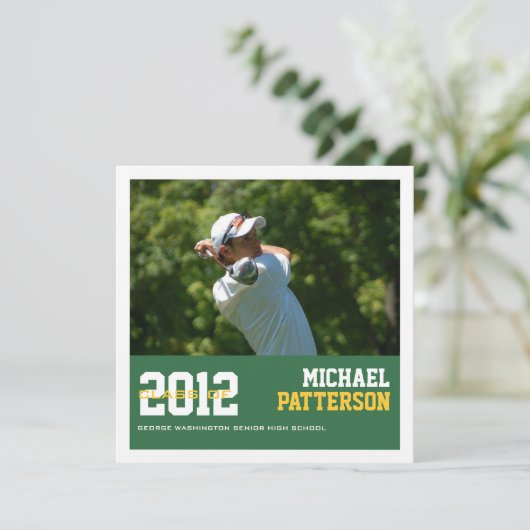 スポーツガイフォト卒業パーティーカスタム 招待状 (スタンド正面)