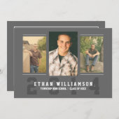 スポーツガイ写真卒業パーティー招待状 招待状 (正面/裏面)