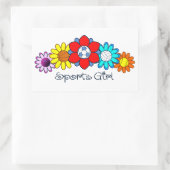 スポーツガール – サッカー 長方形シール (バッグ)