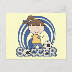 スポーツガール – サッカーTシャツとギフト ポストカード