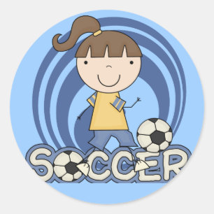 スポーツガール – サッカーTシャツとギフト ラウンドシール
