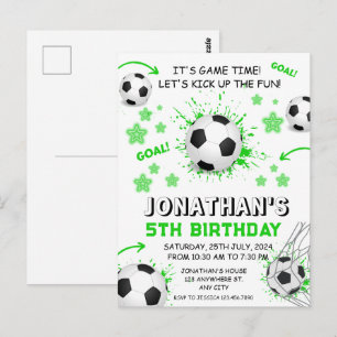 スポーツキッズサッカーバースデーパーティー ポストカード