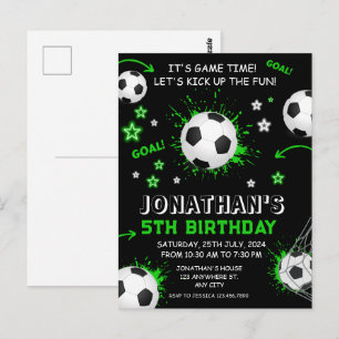 スポーツキッズサッカーバースデーパーティー ポストカード