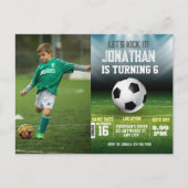 スポーツキッズサッカー写真誕生日 ポストカード (正面)
