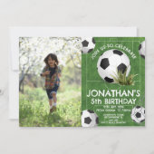 スポーツキッズサッカー誕生日パーティーの写真 招待状 (正面)