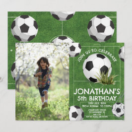 スポーツキッズサッカー誕生日パーティーの写真 招待状