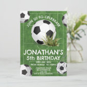 スポーツキッズサッカー誕生日パーティーへの招待 招待状 (スタンド正面)