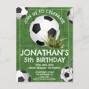 スポーツキッズサッカー誕生日パーティー招待状 ポストカード