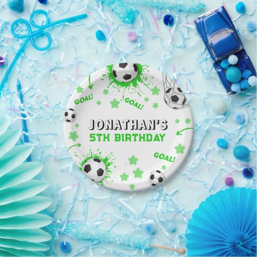 スポーツキッズサッカー誕生日パーティー ペーパープレート (パーティー)