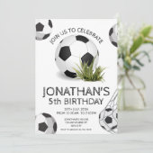 スポーツキッズサッカー誕生日パーティー 招待状 (スタンド正面)