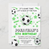 スポーツキッズサッカー誕生日パーティー 招待状 (正面)