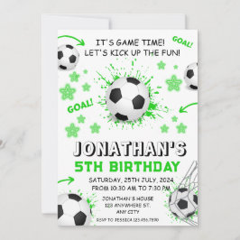 スポーツキッズサッカー誕生日パーティー 招待状