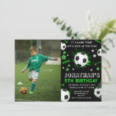 スポーツキッズサッカー誕生日パーティー 招待状 (スタンド正面)