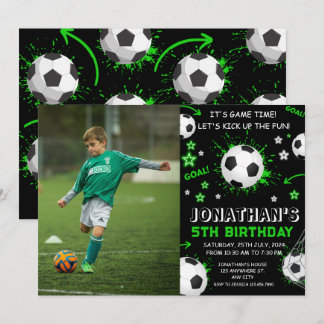 スポーツキッズサッカー誕生日パーティー 招待状