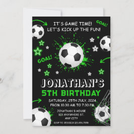 スポーツキッズサッカー誕生日パーティー 招待状