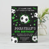 スポーツキッズサッカー誕生日パーティー 招待状 (スタンド正面)