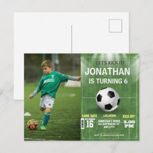 スポーツキッズサッカー誕生日写真 ポストカード