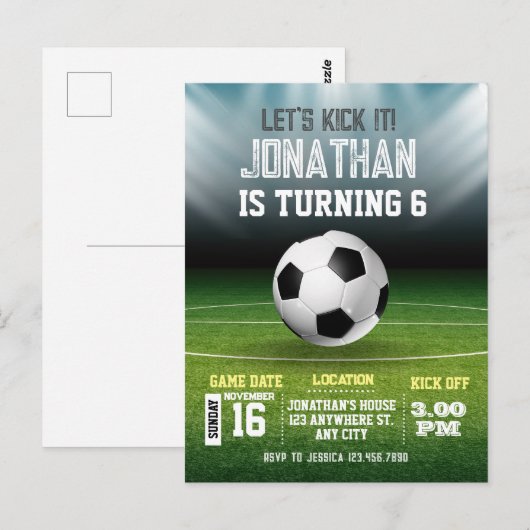 スポーツキッズサッカー1歳の誕生日 ポストカード (正面/裏面)