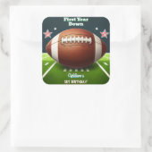 スポーツキッズボーイズチケットサッカー1st誕生日 スクエアシール (バッグ)