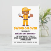 スポーツキッズ野球の誕生日招待状 招待状 (スタンド正面)