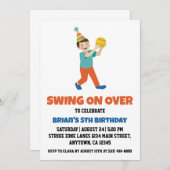 スポーツキッズ野球の誕生日招待状 招待状 (正面/裏面)