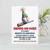 スポーツキッズ野球の誕生日招待状 招待状 (スタンド正面)