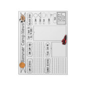 スポーツキャンプレターサマーキャンプスタディアル ノートパッド (回転)