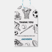 スポーツギフトラベル、スポーツメッセージカード ギフトタグ (正面)