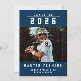 スポーツクラスカスタムフォトブルー卒業 案内状