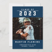 スポーツクラスカスタムフォトブルー卒業 案内状 (正面)